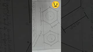A hexagonal thin plat of 45MM side has circular hole of dia. 45mm .Angles of 30°with VP & 90with HP
