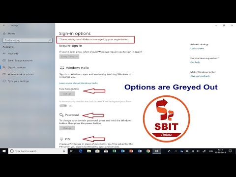 Fix 'Sign-in option' Greyed Out issue in Windows 10 | Windows Hello Problem Resolved #SBITONLINE