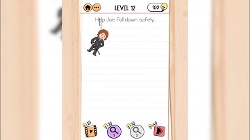 Brain Test 2 | Smith and Joe 2 | Level 12 - Help Joe fall down safely