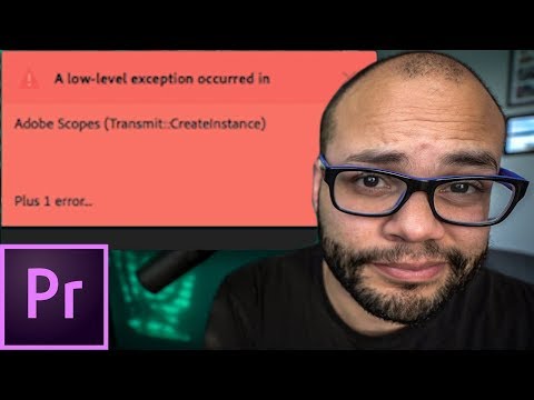 A low-level exception occurred in adobe Premiere Pro