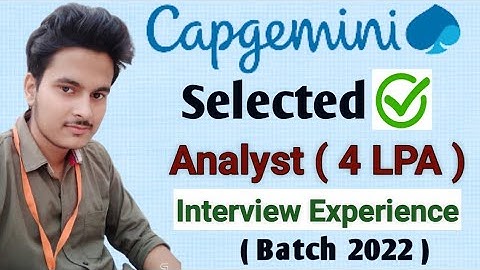 Capgemini Interview of Analyst(4LPA) |Interview Experience | Capgemini Interview |Analyst Role 2022|