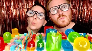 Mukbang RAINBOW Food Sweet And Sour Edible Legos, Edible Spoons, Edible Cups, Jelly Balls, Bears