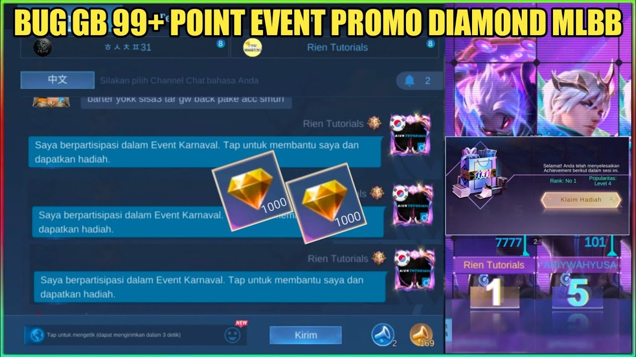 BUG GB 99+ POINT EVENT PROMO DIAMOND MLBB
