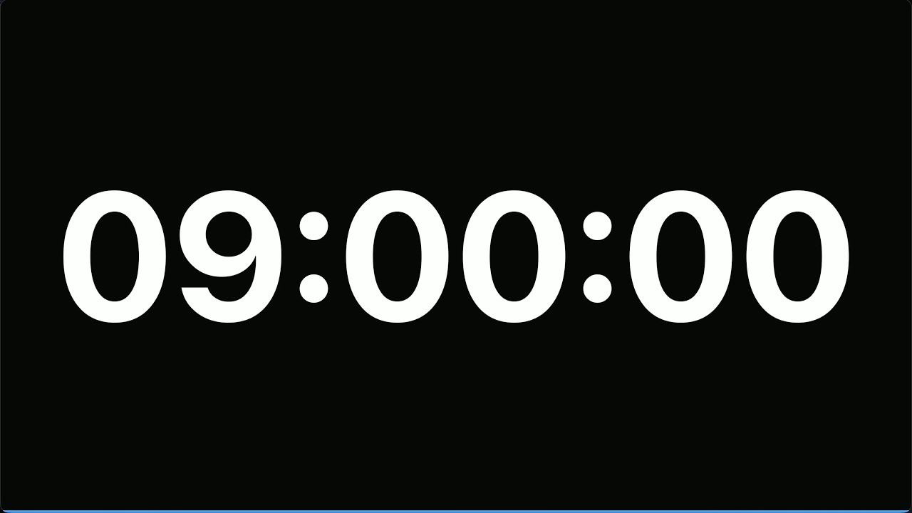 9 Hour Timer ⏰ Silent Countdown with Final Alarm | Black Screen Study ...