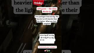 Total 18.6 kg, One Bag 40% Heavier — What Are the Weights?#riddlemathworld #shorts #math