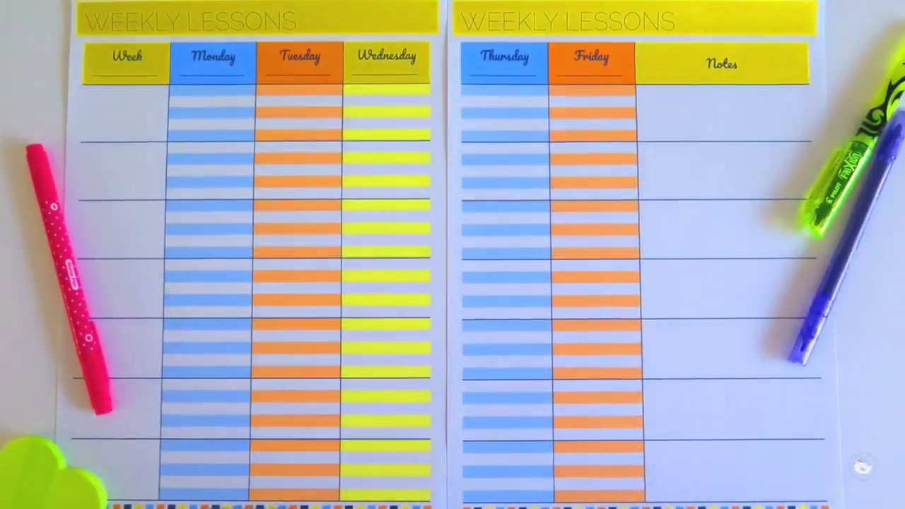 printable lesson plan templates youtube