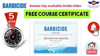Free Courses with Certificate by BARBICIDE | answer key of BARBICIDE | |#Short_trick_Science