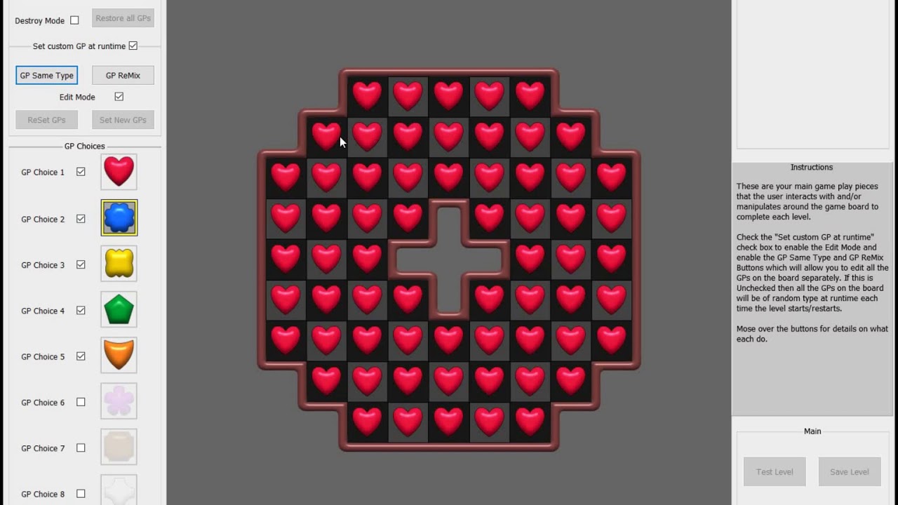 M editor. Match 3 редактор.