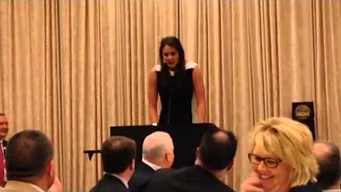 Kelli Browning  Accepts 2014-15 Omaha Sports Woman...