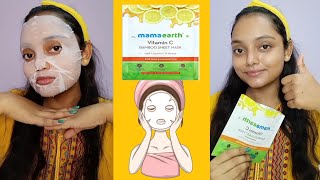 Mamaearth Vitamin C Bamboo Sheet Mask #shorts #youtubeshorts #sheetmaskreview