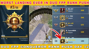 WORST LANDING EVER IN DUO FPP RANK PUSH || DUO FPP CONQUEROR RANK PUSH DAY 12 || ROAD TO TOP 100