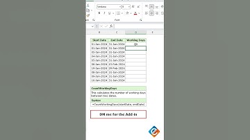 Count Working Days Between Two Dates with Ease! 📅📊✨  #spreadsheetskills #excelfansonly