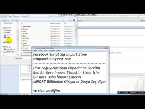 Facebook Script Kurulumu SQL İmport Etme