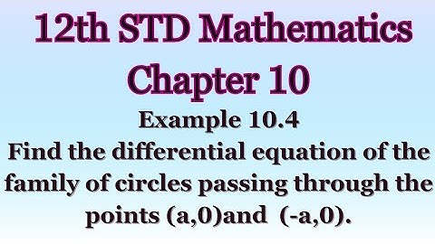 Find the differential equation of the family of circles passing through the points (a,0) and  (-a,0)