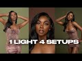 4 simple studio photography setups with 1 light