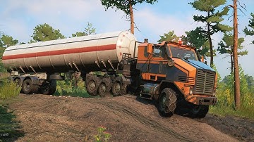 Spintires SnowRunner - Derry Longhorn 4520 Heavy Trailer Tanker - Test Drive Offroad