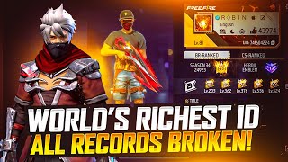 World Most Richest 🤑Free Fire Account Ever|| All Record Broken 😱🤯||