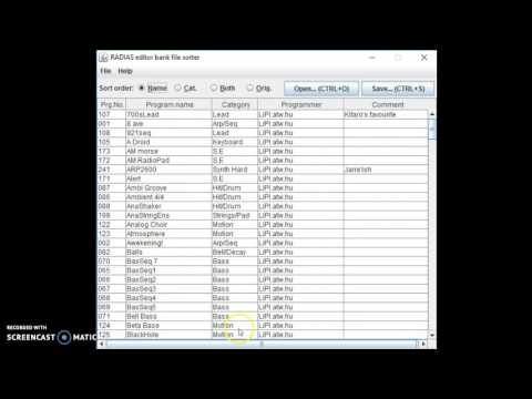 KORG RADIAS program sorter - HowTo