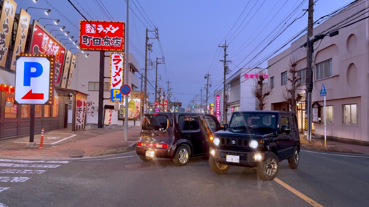 Sunset to Twilight Drive | Gamagori City Aichi Prefecture | Japanese Cars | JAPAN Road Trip | 4K HDR