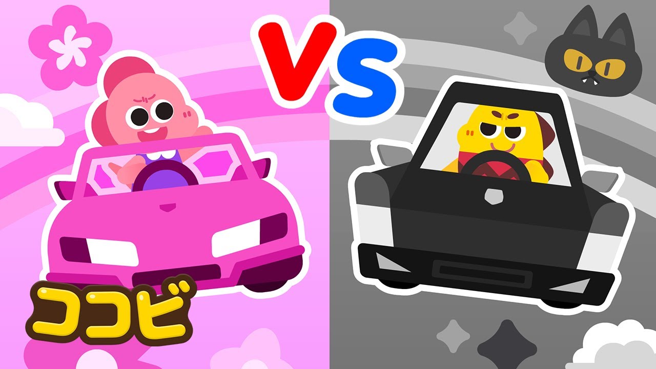 ピンク vs ブラック ショッピングカートレース💗🖤どっちが速いか