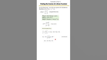 How to Find the Inverse of a Function | Graphing the Inverse of a Function, Ex 4, Part 1