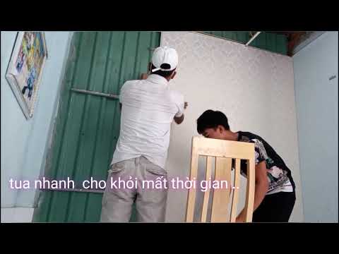 Cách Trang trí lại phòng làm bằng vách tôn . Thay bằng tấm ốp nano.