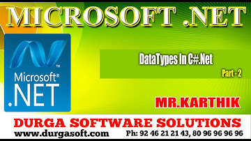 MICROSOFT .NET || DataTypes In C#.Net  Part - 2