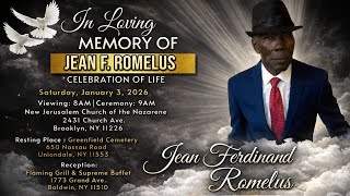 Jean Ferdinand Romelus Celebration of Life, January 3, 2026