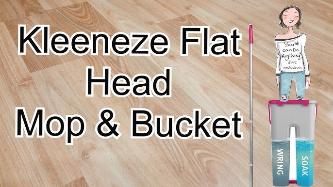 EasyGleam Pink Mop and Bucket Set. Microfibre Flat Mop with Stainless Steel Handle, Innovative Twin Chamber Bucket for Wet & Dry Use. 4 Reusable