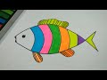 DRAW AND COLOR FISH STEP BY STEP l DRAWING EASY