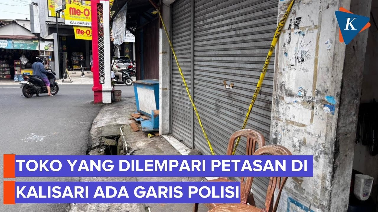 Toko yang Dilempari Petasan di Kalisari Kini Ditutup Garis Polisi