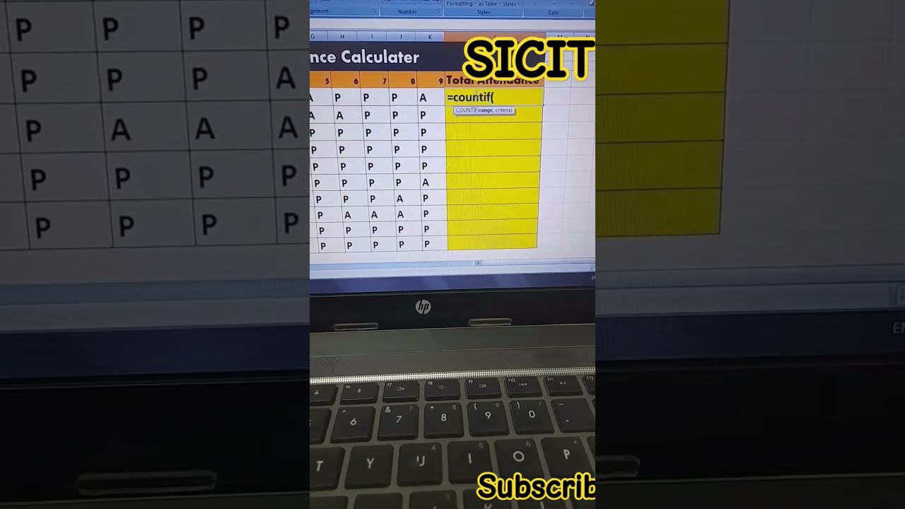 HOW TO CALCULATE ATTENDANCE IN EXCEL JUST IN 5 SECOND YouTube HOW TO CALCULATE ATTENDANCE IN EXCEL JUST IN 5 SECOND YouTube