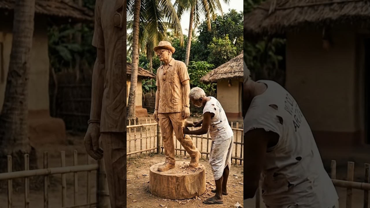 A Man Inside Wood! The Unbelievable Craft of a Village Artist” 🔥