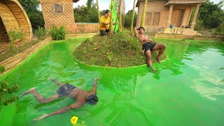 How To Build Beautiful Underground Swimming Pool in Jungle By Ancient Skills