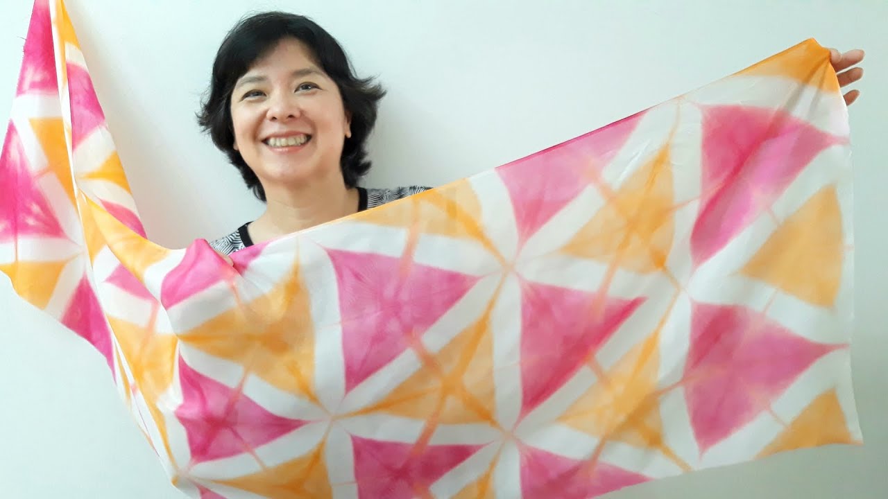 Como fazer itajime shibori no lenço de seda