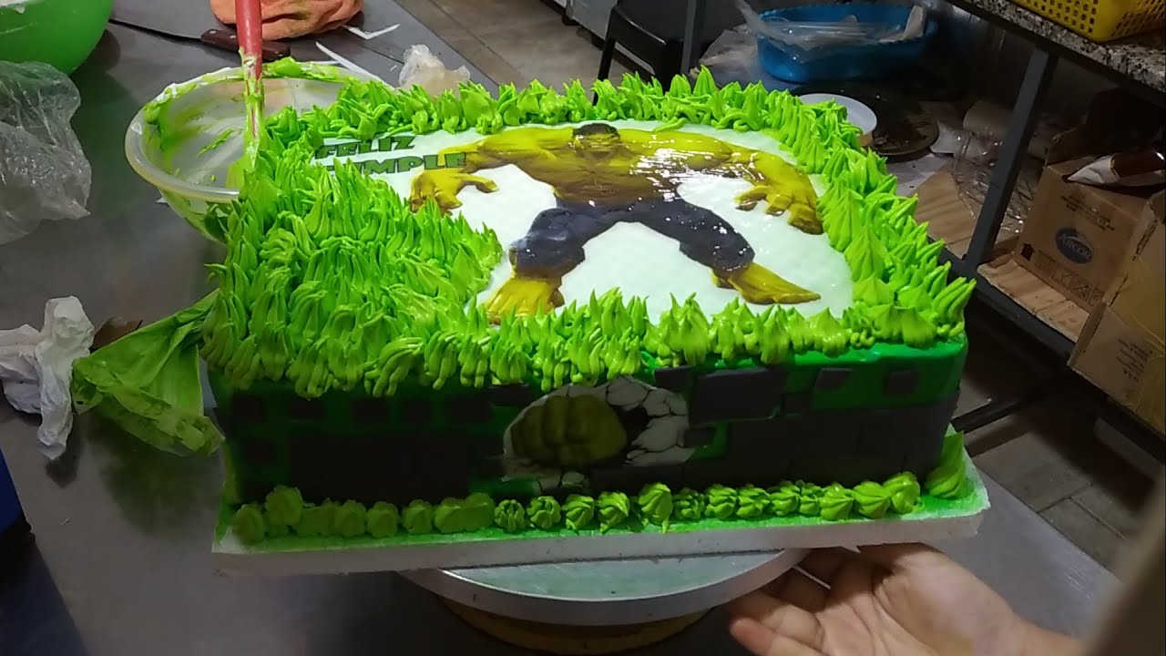 Como Decorar Una Torta Del Hombre Hulk Youtube