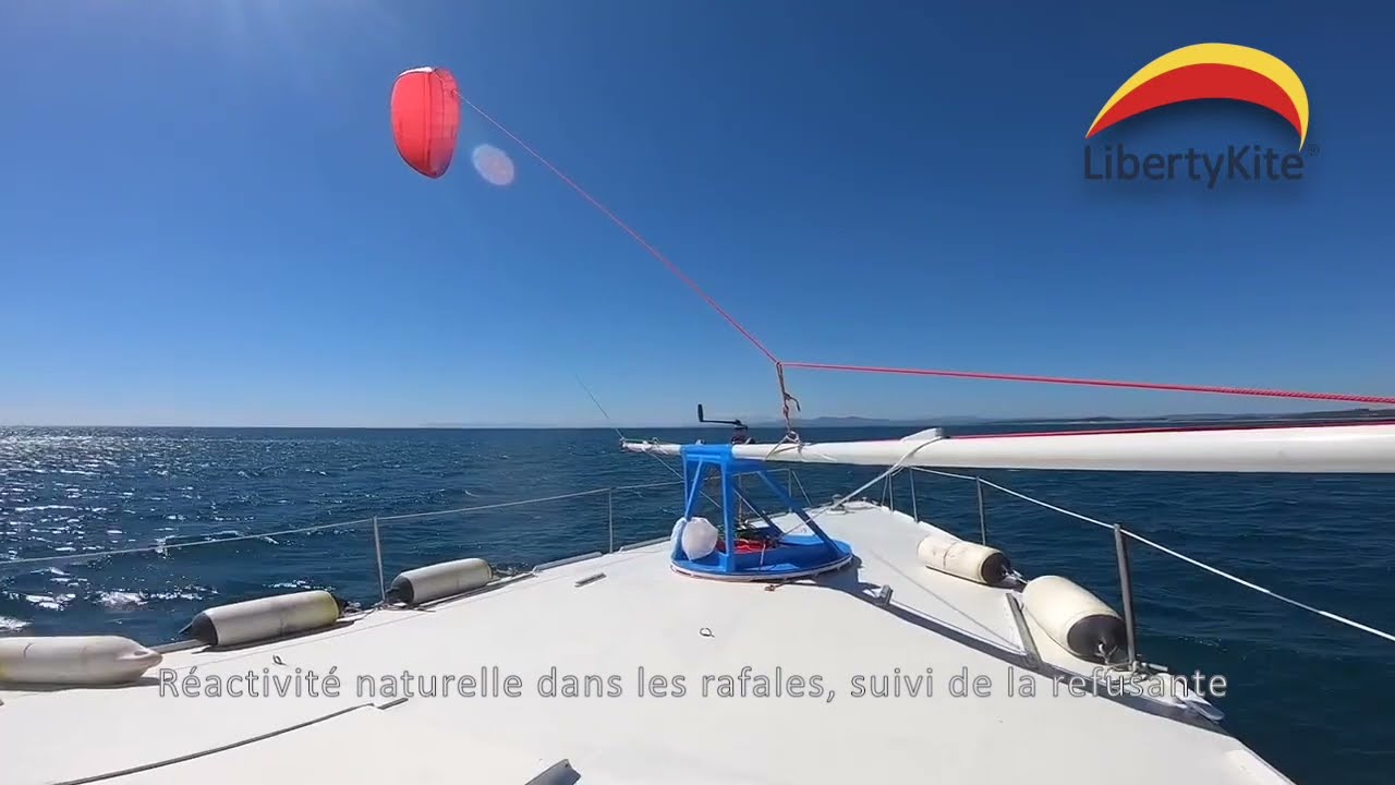 Système Kiteboom + LibertyKite® sur voilier de 12m