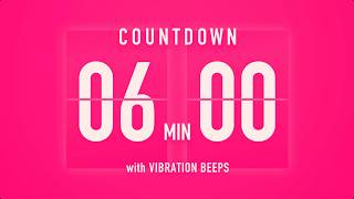 6 Minute Countdown Timer 💓 Flip Clock with Vibration Beeps