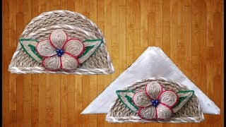 Jute Rope Tissue Paper Holder With Cardboard | Recycled Jute Rope Tissue Box Cover