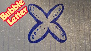 How To Draw Bubble Letter X in a easy way step by step | Bubble Letter X