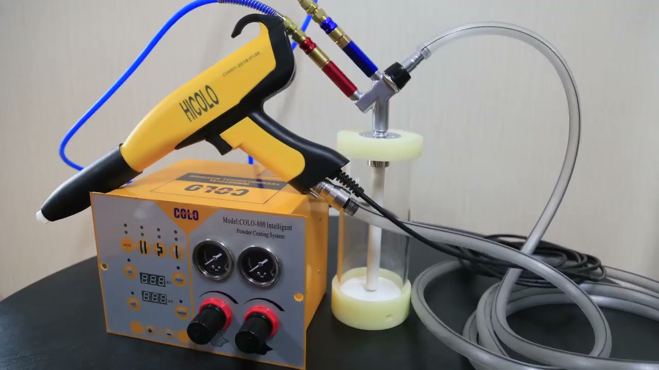 COLO-800D Powder coating gun system with mini hoppers for Small Business,