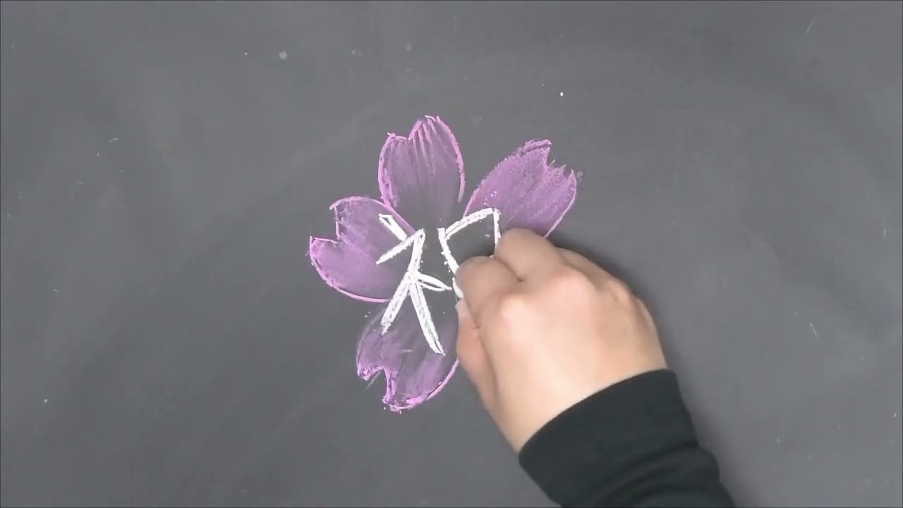 黒板アート、入学式！始業式、進級で描きたい！】桜の描き方！文字の