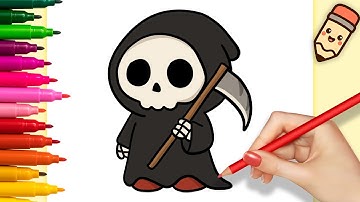 How to Draw Grim Reaper | Step by Step Easy Drawing for Kids | Melo Sketchy