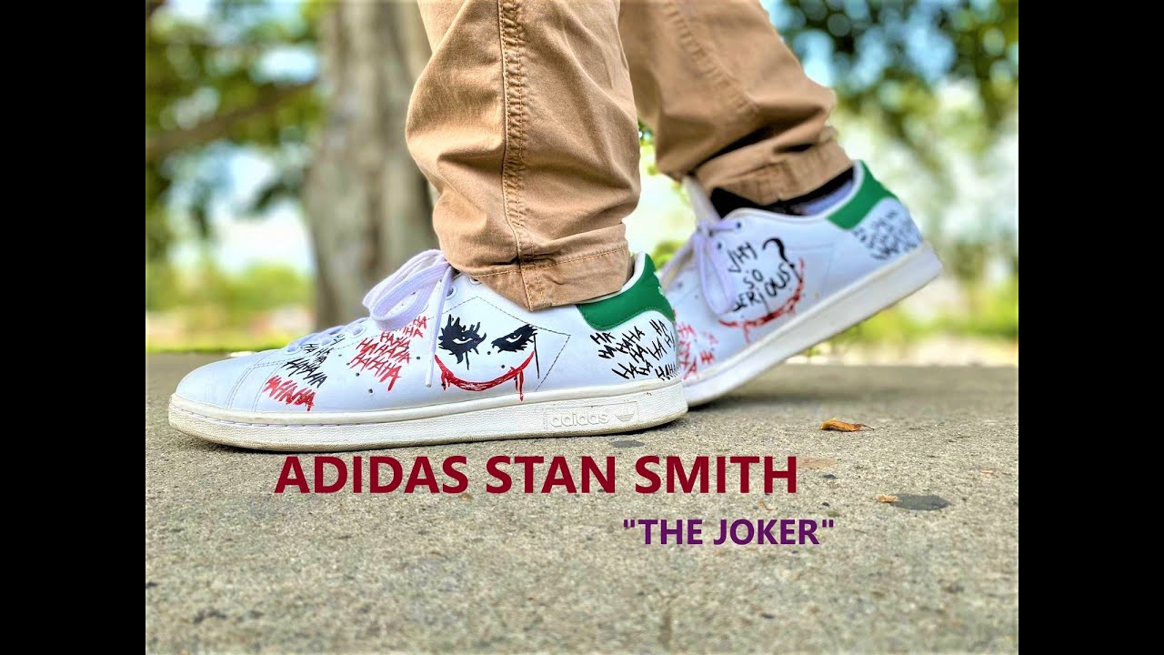 Stan Smith The Joker | A tribute to Heath Ledger | Painted Sneakers - YouTube