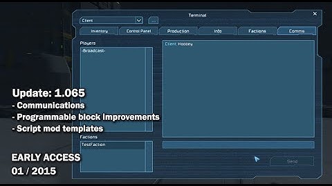 Space Engineers - Update 01.065: Communications