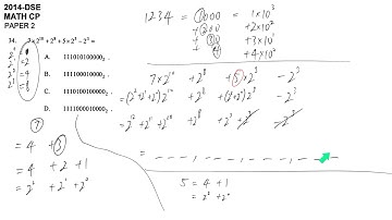 DSE maths core 2014 paper2 #34 binary decimal hexadecimal