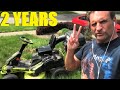 2 Year Update - RYOBI 100AH Electric Riding Lawnmower!
