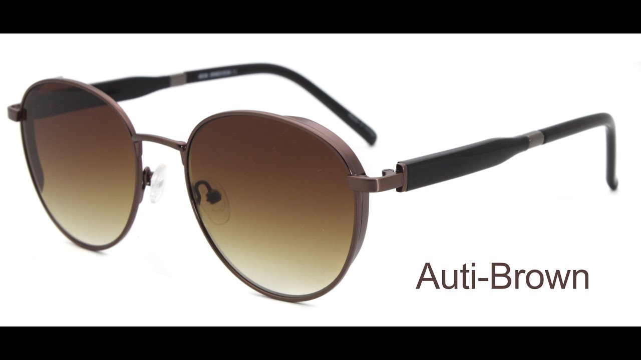 Retro Runda Trendiga Solglasögon Herr Dam Metall Solglasögon