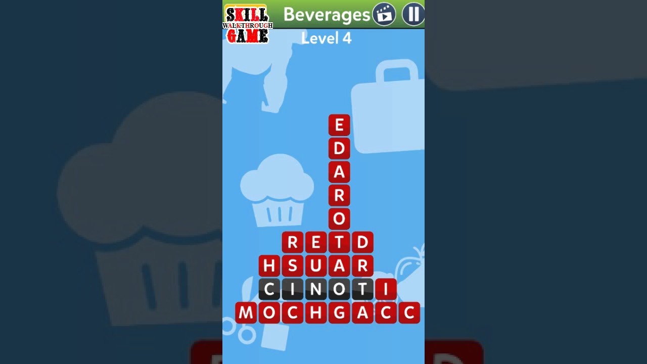 Words Crush Beverages Level 4 Walkthrough YouTube