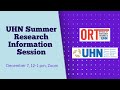 Uhn summer research information session